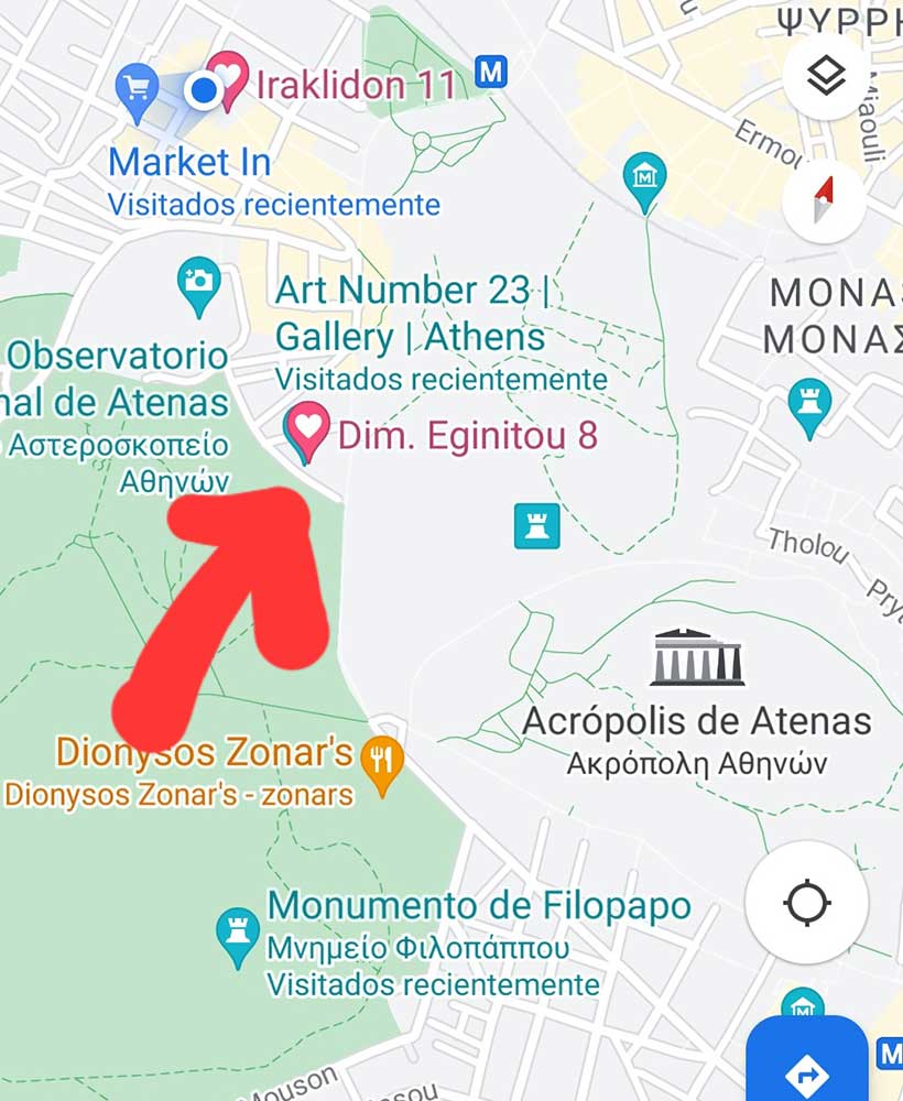 La posición de la galería en el mapa.