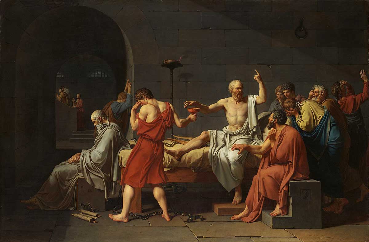 La muerte de Sócrates, por Jacques-Louis David (1787)